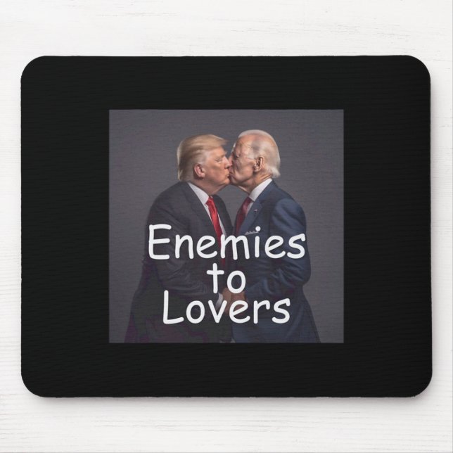 Funny Trump And Biden Kissing  Mouse Pad (Front)