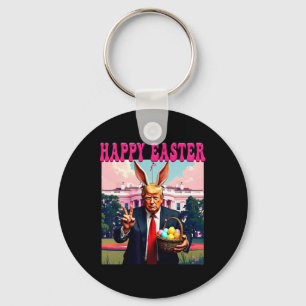 Funny Trump And Easter Eggs Basket White House Hap Key Ring