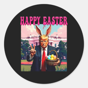 Funny Trump And Easter Eggs Bysket White House Hap Classic Round Sticker