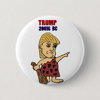 Funny Trump as Caveman Political Cartoon 6 Cm Round Badge