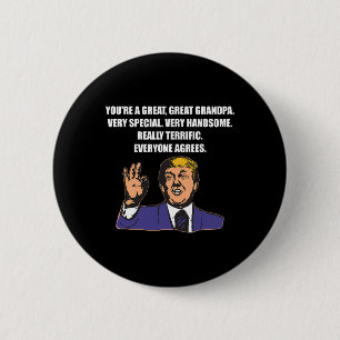 Funny Trump Best Grandpa Ever Everyone Agrees  6 Cm Round Badge