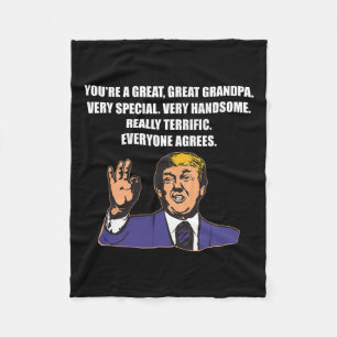 Funny Trump Best Grandpa Ever Everyone Agrees  Fleece Blanket