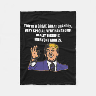 Funny Trump Best Grandpa Ever Everyone Agrees  Fleece Blanket