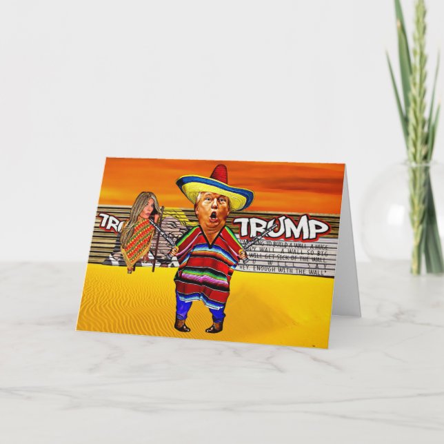 Funny Trump Birthday Card - Wall (Front)