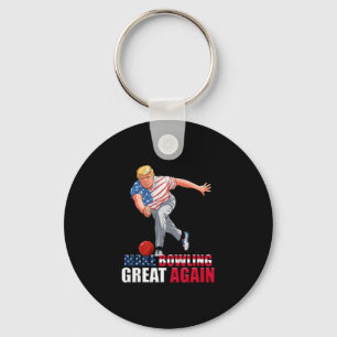Funny Trump Bowling Make Bowling Great Again Key Ring