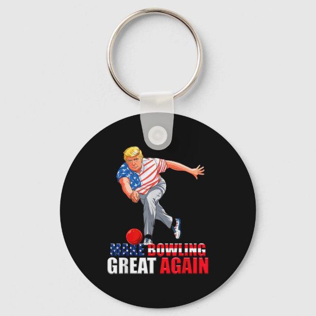 Funny Trump Bowling Make Bowling Great Again  Key Ring (Front)