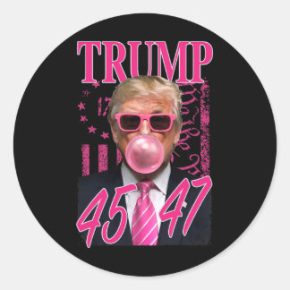 Funny Trump Bubble Gum 1776 Pink Flag  Classic Round Sticker