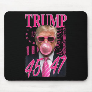 Funny Trump Bubble Gum 1776 Pink Flag Mouse Pad