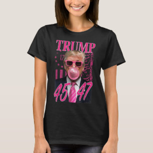 Funny Trump Bubble Gum 1776 Pink Flag T-Shirt