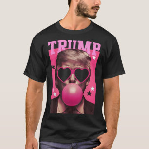 Funny Trump Bubble Gum Pink Sungl Heart  T-Shirt