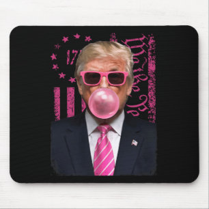 Funny Trump Bubble Gum Pink Usa Flag Mouse Pad