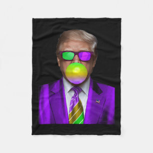 Funny Trump Bubble Gum Shirt Trump Mardi Gras Fleece Blanket