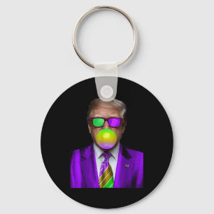 Funny Trump Bubble Gum Shirt Trump Mardi Gras  Key Ring