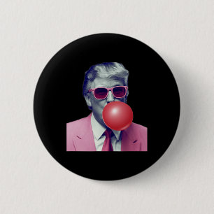 Funny Trump Bubble Gum Yum Gifts 6 Cm Round Badge