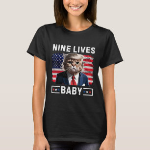 Funny Trump Cat 9 Lives Baby Funny Vote For Trump T-Shirt