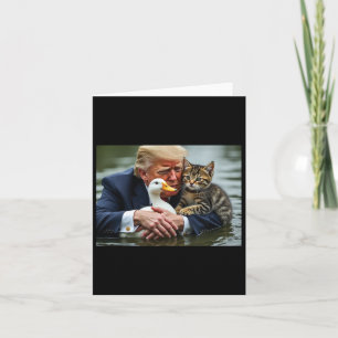 Funny Trump Cat And Duck Memes Christmas Halloween Card