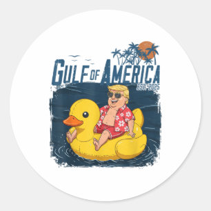 Funny Trump Chillin Gulf Of Us America Est 2025  Classic Round Sticker