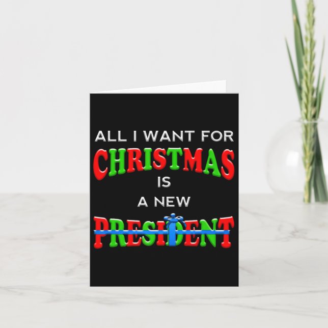 Funny Trump Christmas Anti Biden Voter Men Women M Card (Front)