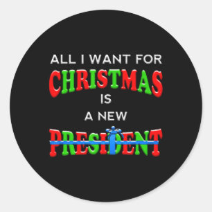 Funny Trump Christmas Anti Biden Voter Men Women M Classic Round Sticker