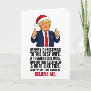 Funny Trump Christmas Card for Wife