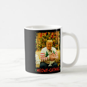 Funny Trump Christmas Cat Lovers Meowy Catmas Cat Coffee Mug