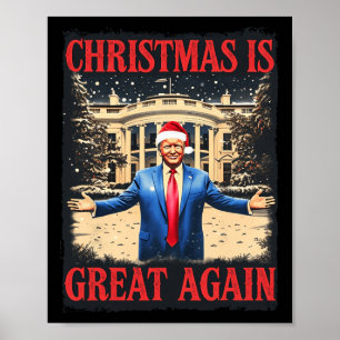 Funny Trump Christmas Is Great Again Xmas Pyjamas  Poster