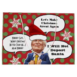 Funny Trump Christmas Large Gift Bag