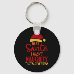 Funny Trump Christmas Pajamas Fake News Key Ring