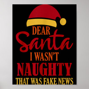 Funny Trump Christmas Pajamas Fake News Poster