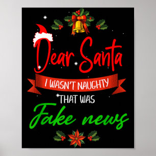 Funny Trump Christmas Pajamas Fake News Poster