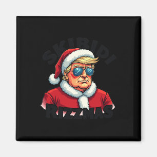 Funny Trump Christmas Santa Claus Trump Skibidi Ri Magnet
