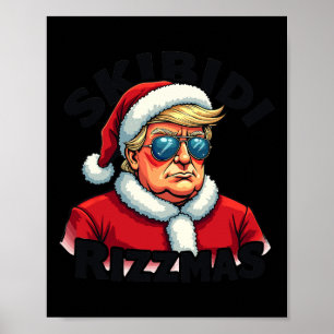 Funny Trump Christmas Santa Claus Trump Skibidi Ri Poster