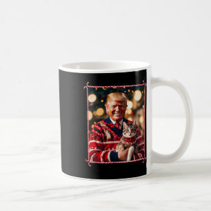 Funny Trump Christmas Sweater For Cat Lovers Coffee Mug
