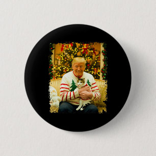 Funny Trump Christmas Sweater For Cat Lovers Xmas 6 Cm Round Badge