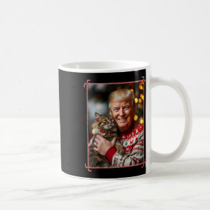 Funny Trump Christmas Sweater For Cat Lovers Xmas  Coffee Mug