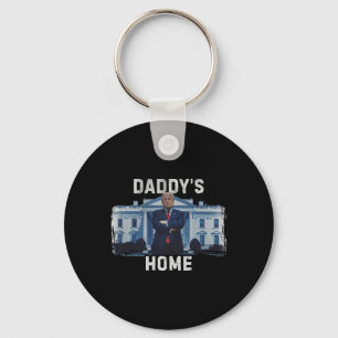 Funny Trump Daddy’s Home White House 2024 1  Key Ring