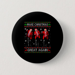 Funny Trump Dance Make Christmas Great Again Ugly 6 Cm Round Badge