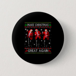 Funny Trump Dance Make Christmas Great Again Ugly  6 Cm Round Badge