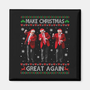 Funny Trump Dance Make Christmas Great Again Ugly  Magnet