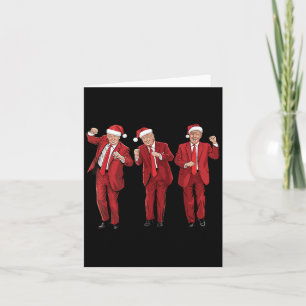 Funny Trump Dance Merry Christmas Santa Hats Trump Card
