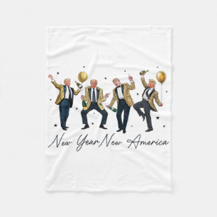 Funny Trump Dance New Year Eve Trump New Year New  Fleece Blanket