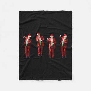 Funny Trump Dance Santa Claus Christmas Xmas Pajam Fleece Blanket