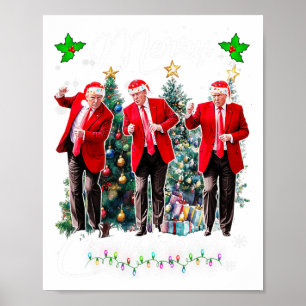 Funny Trump Dance Santa Claus Christmas Xmas Pajam Poster