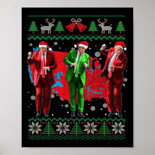 Funny Trump Dance Santa Claus Christmas Xmas Pajam Poster