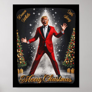 Funny Trump Dance Santa Claus Christmas Xmas Pajam Poster