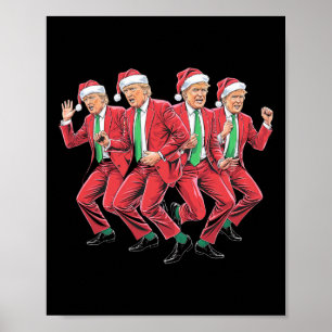 Funny Trump Dance Santa Claus Christmas Xmas Pajam Poster