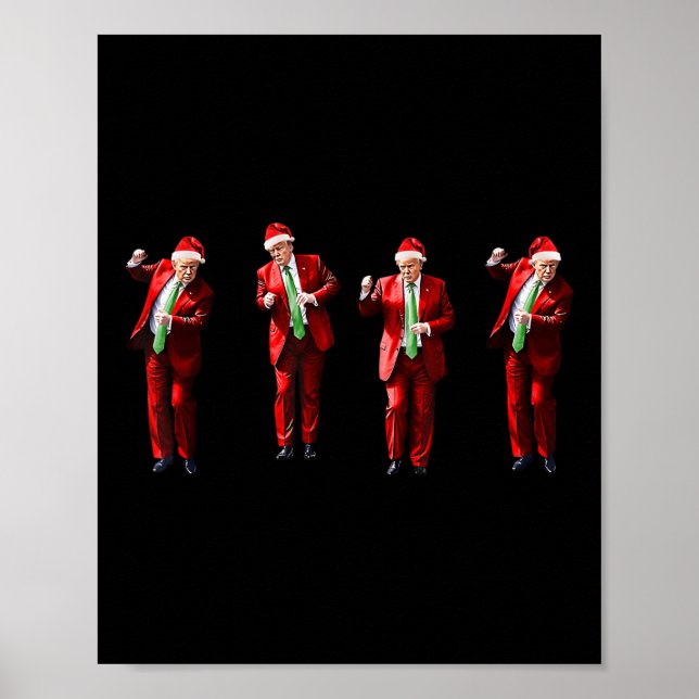 Funny Trump Dance Santa Claus Christmas Xmas Poster (Front)