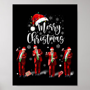 Funny Trump Dance Santa Claus Merry Christmas  Poster