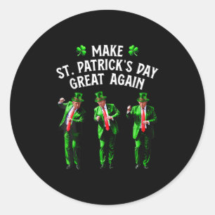 Funny Trump Dance St. Patricks Day Pyjamas Trump Classic Round Sticker