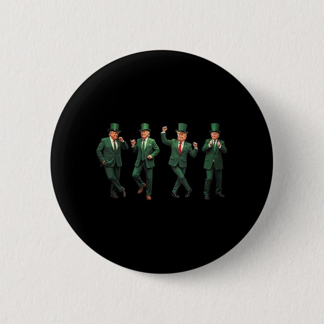 Funny Trump Dance St. Patricks Day Pyjamas Ymca Tr 6 Cm Round Badge (Front)